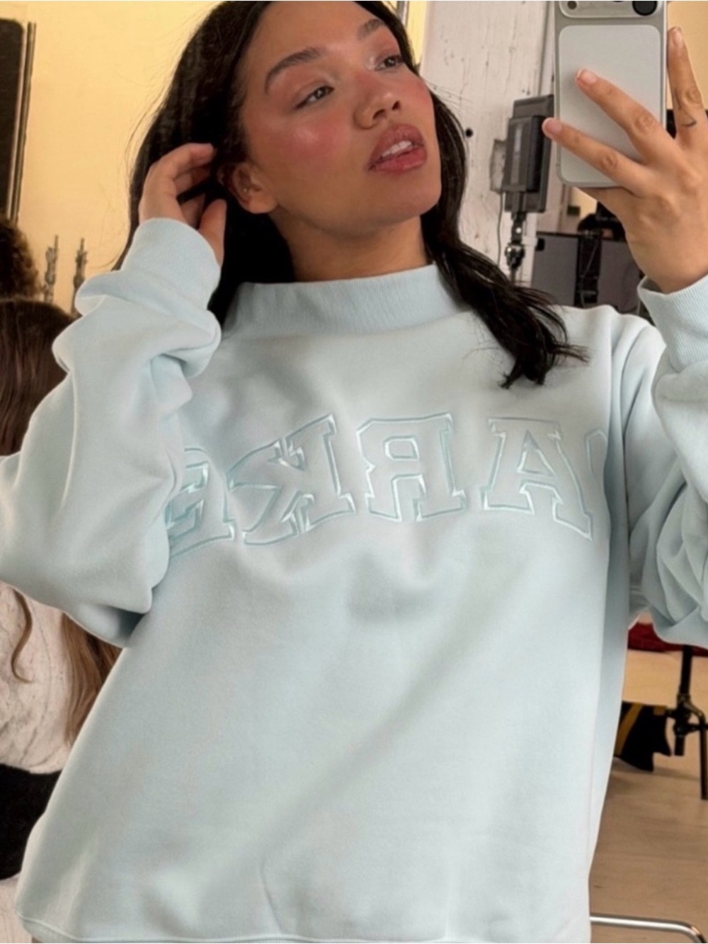 Embroidered Logo Crewneck Sweatshirt - Arctic Blue